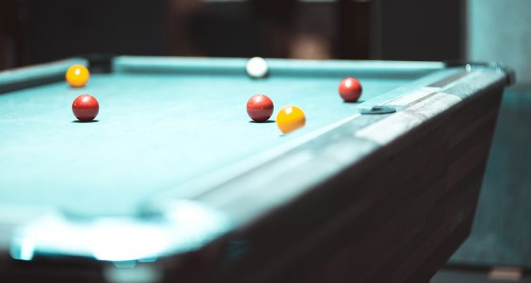 close up shot of pool table